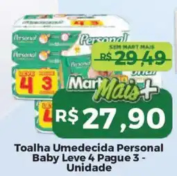 Mart Minas Toalha Umedecida Personal Baby oferta