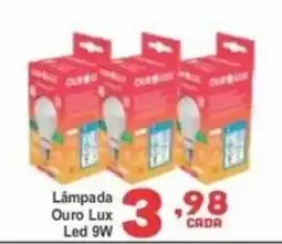 Rede Super Compras Lâmpada Ouro Lux Led 9W oferta