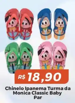 Mart Minas Chinelo Ipanema Turma da Monica Classic Baby Par oferta