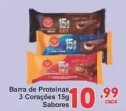 Rede Super Compras Barra de Proteinas 3 Corações 15g Sabores oferta
