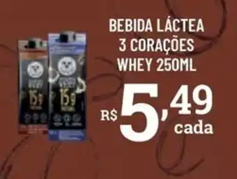 Bahamas Supermercados Bebida Láctea 3 Corações Whey oferta