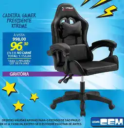 Lojas Cem Cadeira gamer presidente xtreme oferta