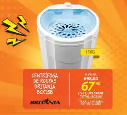 Lojas Cem Centrífuga de roupas britânia bcr15b oferta