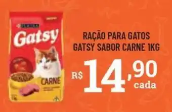 Bahamas Supermercados Ração para gatos gatsy sabor carne oferta
