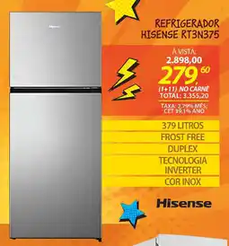 Lojas Cem Refrigerador hisense rt3n375 oferta