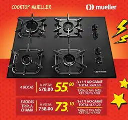 Lojas Cem Cooktop mueller 4 bocas oferta