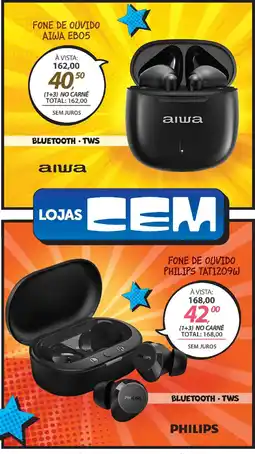 Lojas Cem fone de ouvido aiwa eb05 oferta