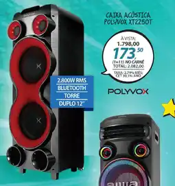 Lojas Cem Caixa acústica polyvox xt2250t oferta