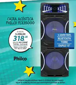 Lojas Cem Caixa acústica philco pcx35000 oferta