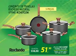 Lojas Cem Conjunto de panelas rochedo natural stone minerium oferta