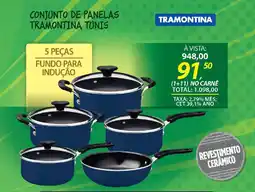 Lojas Cem Conjunto de panelas tramontina tunis oferta
