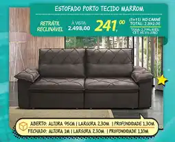 Lojas Cem Estofado porto tecido marrom oferta