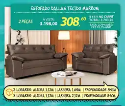 Lojas Cem Estofado dallas tecido marrom oferta