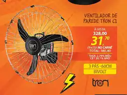Lojas Cem Ventilador de parede tron c1 oferta