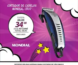 Lojas Cem Cortador de cabelos mondial cr07 oferta