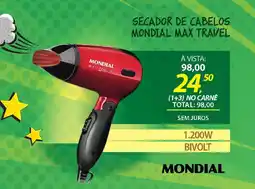 Lojas Cem Secador de cabelos mondial max travel oferta