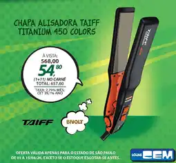 Lojas Cem Chapa alisadora taiff titanium 450 colors oferta