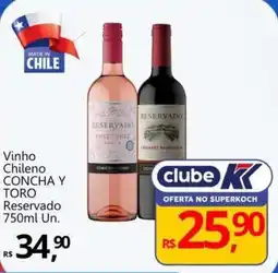 Supermercados Koch Vinho chileno concha y toro reservado oferta