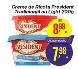 Comper Creme de Ricota President Tradicional ou Light oferta