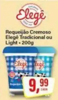Rede Supermarket Requeijão cremoso elegê tradicional ou light oferta