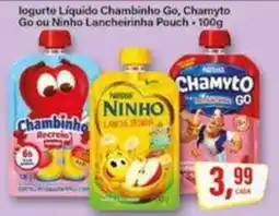 Rede Supermarket Iogurte líquido chambinho go, chamyto go ou ninho lancheirinha pouch oferta