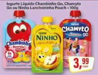 Rede Supermarket Iogurte líquido chambinho go, chamyto go ou ninho lancheirinha pouch oferta