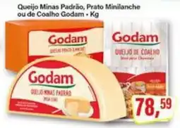 Rede Supermarket Queijo Minas Padrão, Prato Minilanche ou de Coalho Godam oferta