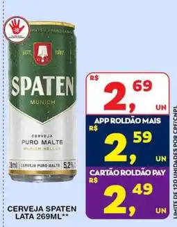 Roldão Cerveja spaten lata 269ml oferta