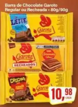 Rede Supermarket Barra de Chocolate Garoto Regular ou Recheada oferta