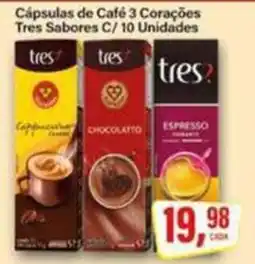 Rede Supermarket Cápsulas de Café 3 Corações Tres Sabores oferta