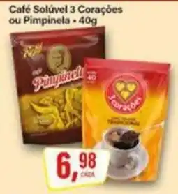Rede Supermarket Café Solúvel 3 Corações ou Pimpinela oferta