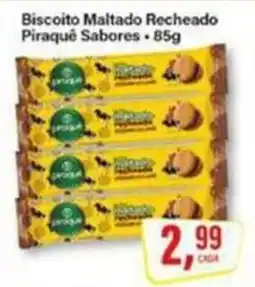 Rede Supermarket Biscoito Maltado Recheado Piraque Sabores oferta
