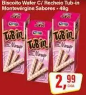 Rede Supermarket Biscoito Wafer C/ Recheio Tub-in Montevergine Sabores oferta
