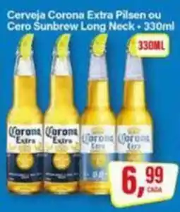 Rede Supermarket Cerveja Corona Extra Pilsen ou Cero Sunbrew Long Neck oferta
