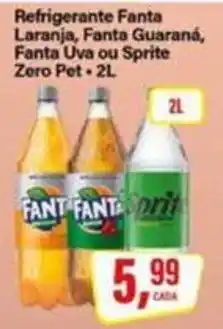 Rede Supermarket Refrigerante Fanta Laranja, Fanta Guaraná, Fanta Uva ou Sprite oferta