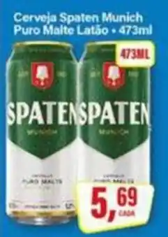 Rede Supermarket Cerveja Spaten Munich Puro Malte Latão oferta