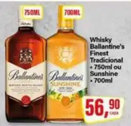Rede Supermarket Whisky Ballantine's Finest Tradicional ou Sunshine oferta