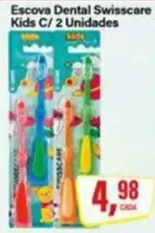 Rede Supermarket Escova Dental Swisscare Kids C/ 2 Unidades oferta