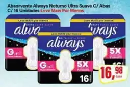 Rede Supermarket Absorvente always noturno ultra suave c/ abas oferta