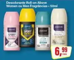 Rede Supermarket Desodorante Roll-on Above Women ou Men Fragrâncias oferta