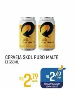 Supermercado Guará Cerveja Skol puro malte lata 350ml oferta
