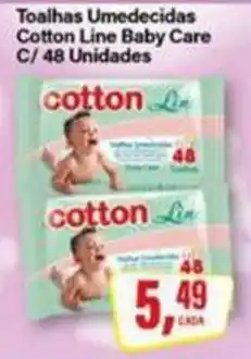Rede Supermarket Toalhas umedecidas cotton line baby care oferta