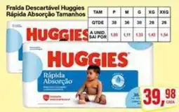 Rede Supermarket Fralda descartável huggies rápida absorção tamanhos oferta