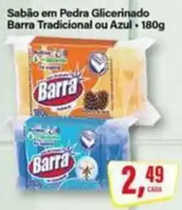 Rede Supermarket Sabão em Pedra Glicerinado Barra Tradicional ou Azul oferta