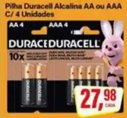 Rede Supermarket Pilha Duracell Alcalina AA ou AAA oferta