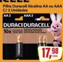 Rede Supermarket Pilha Duracell Alcalina AA ou AAA oferta