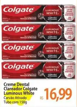 Atacadão Creme Dental Clareador Colgate Luminous White Carvão Ativado oferta