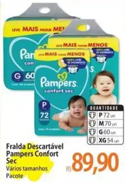 Atacadão Fralda Descartável Pampers Confort Sec Vários tamanhos oferta