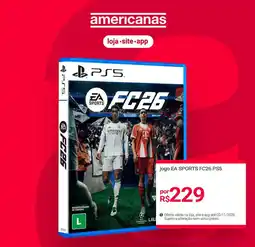 Lojas Americanas jogo ea sports fc26 ps5 oferta