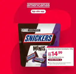 Lojas Americanas chocolate snickers variedades oferta